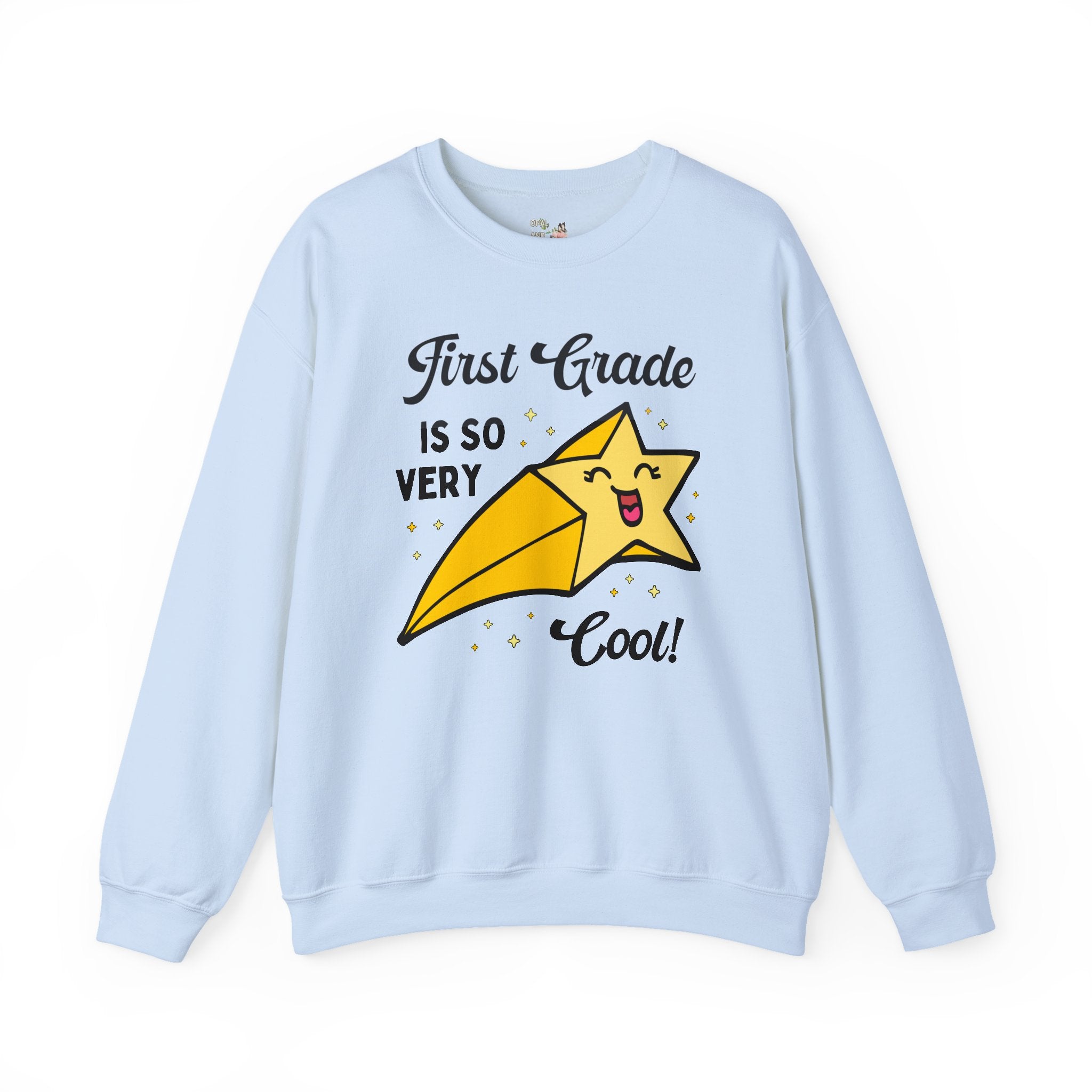 First Grade Back to School Sweatshirt, Funny Saying and Cute Retro Aesthetic Star: First Grade is So Very Cool! Matching 1st Grade Crewneck - Opal and June