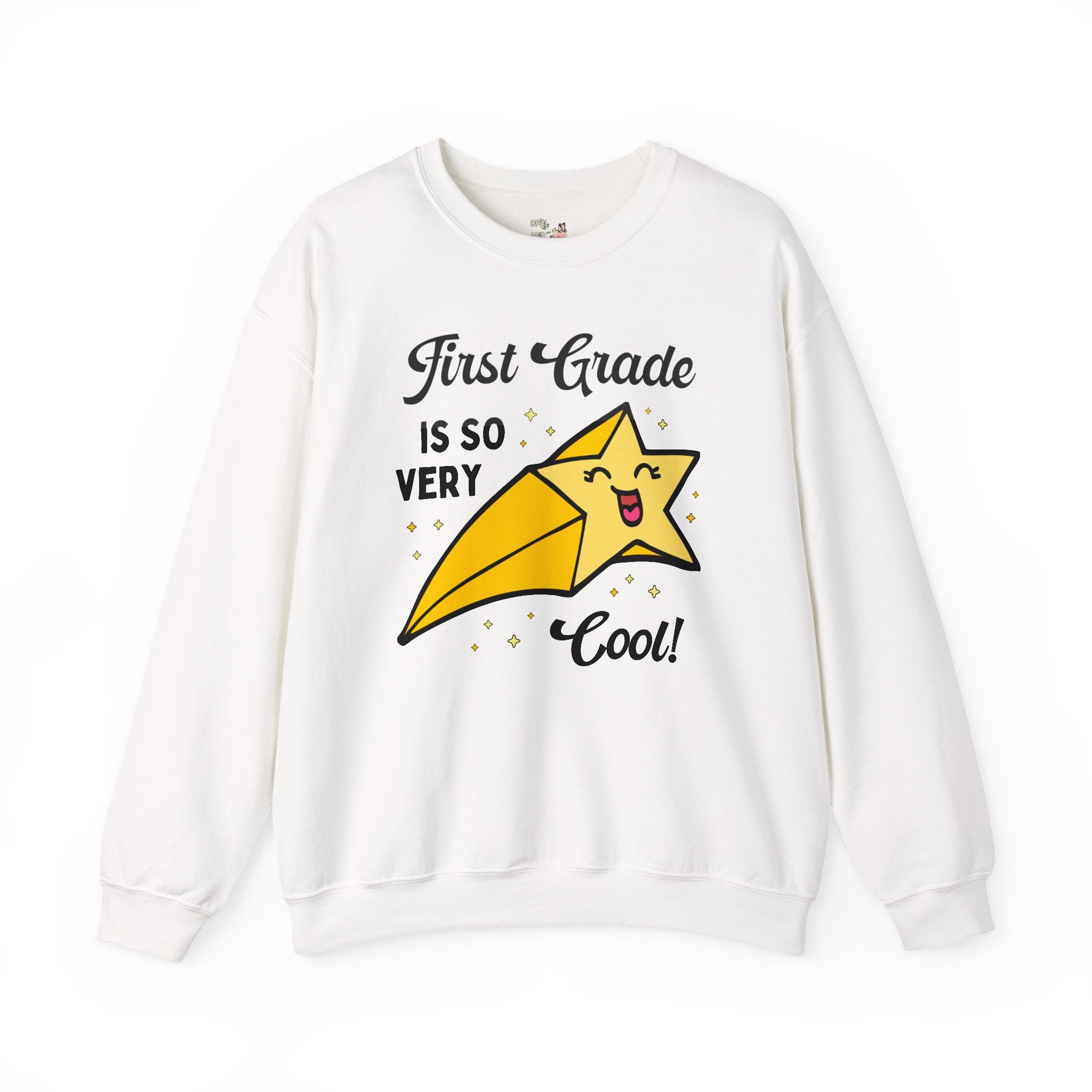 First Grade Back to School Sweatshirt, Funny Saying and Cute Retro Aesthetic Star: First Grade is So Very Cool! Matching 1st Grade Crewneck - Opal and June