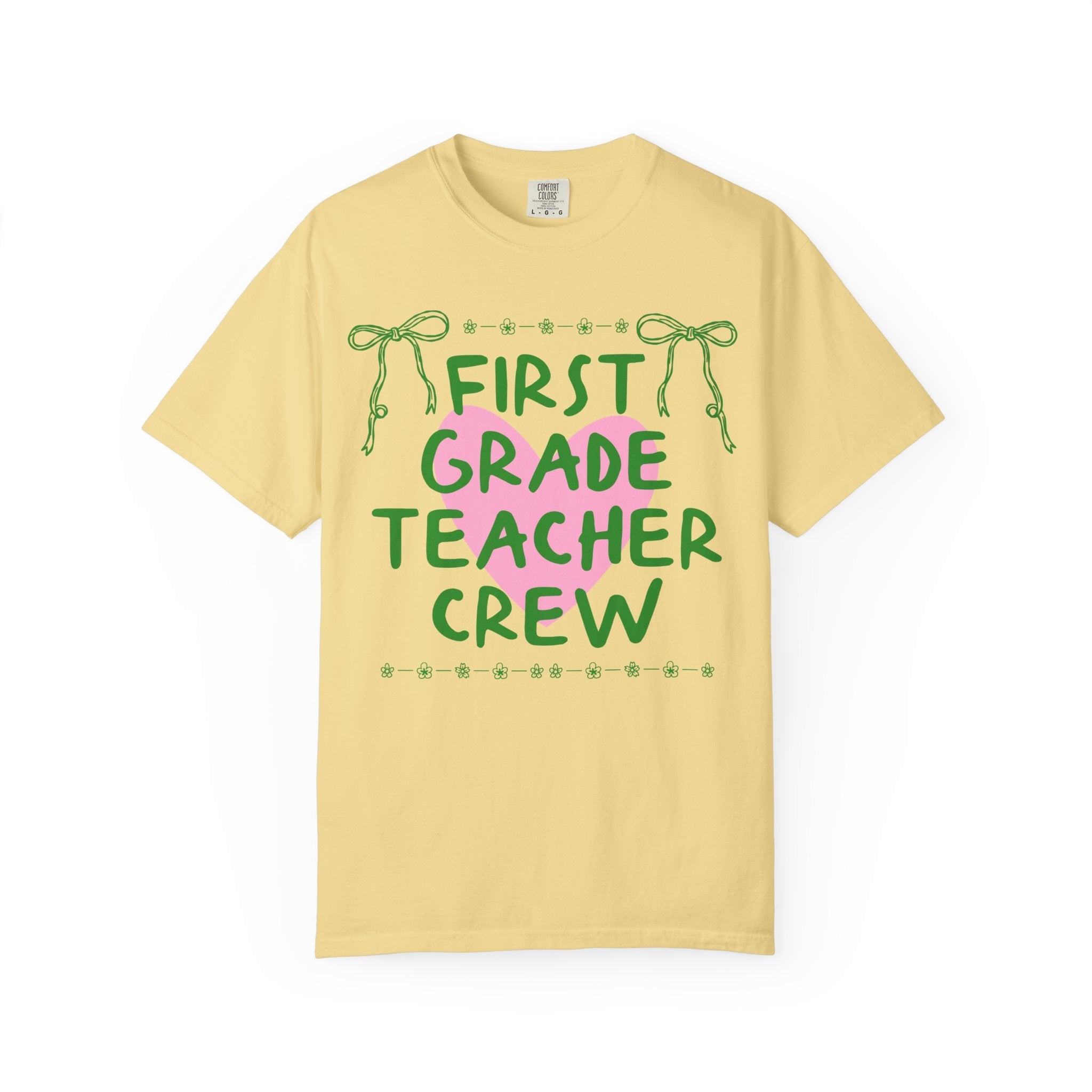First Grade Crew Matching Teacher Tee Shirt, Back To School First Grade Team T-Shirt for First Day of School or Meet the Teacher Night - Opal and June