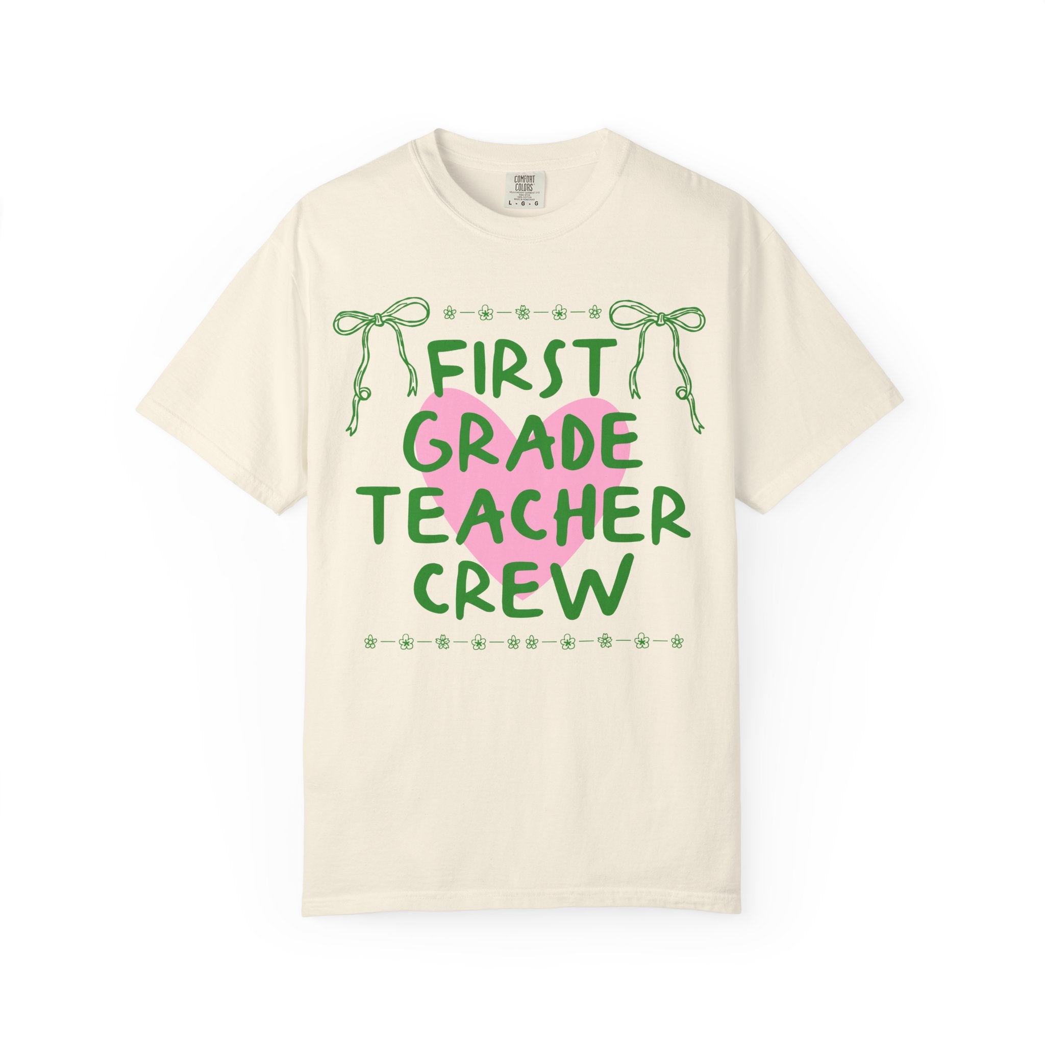 First Grade Crew Matching Teacher Tee Shirt, Back To School First Grade Team T-Shirt for First Day of School or Meet the Teacher Night - Opal and June