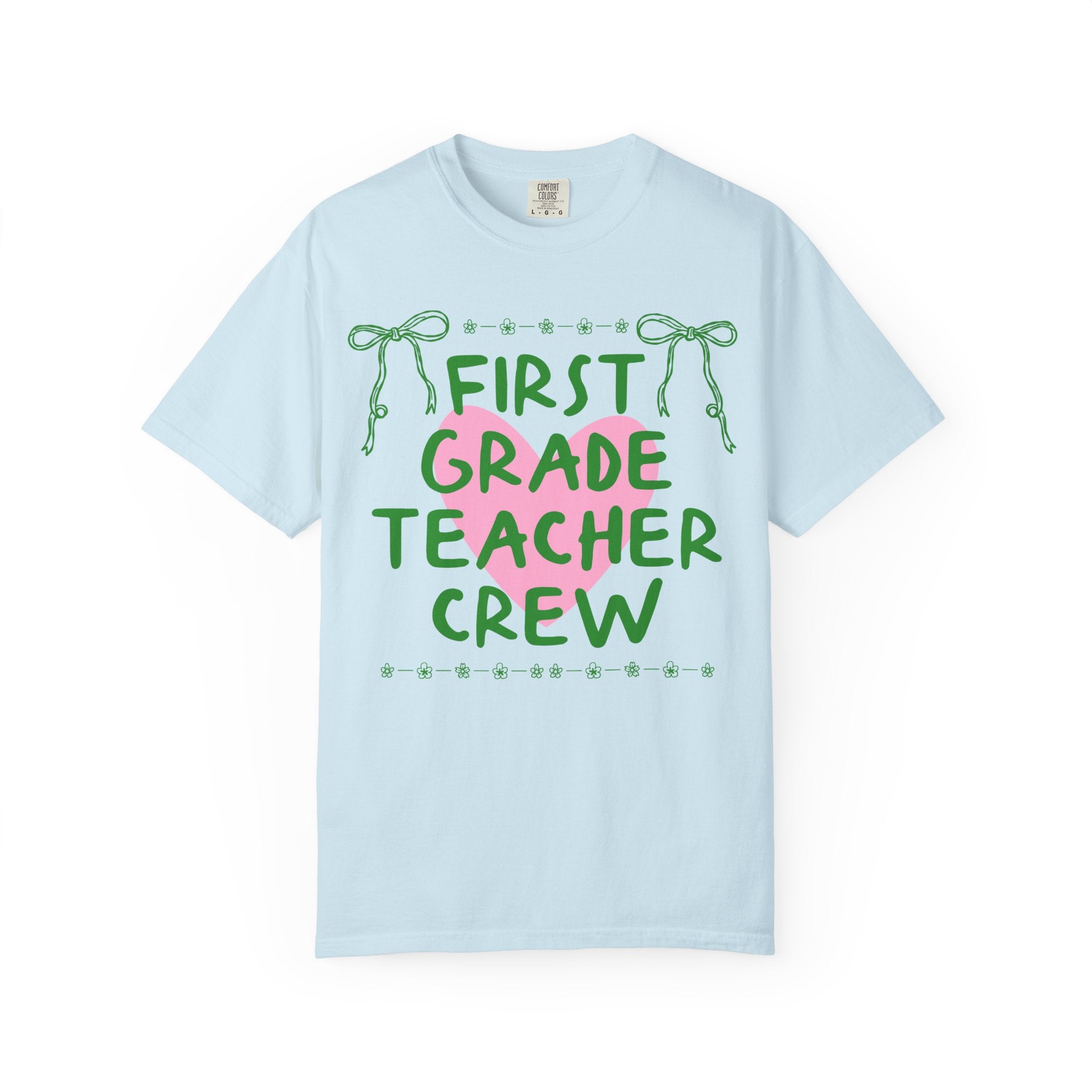 First Grade Crew Matching Teacher Tee Shirt, Back To School First Grade Team T-Shirt for First Day of School or Meet the Teacher Night - Opal and June