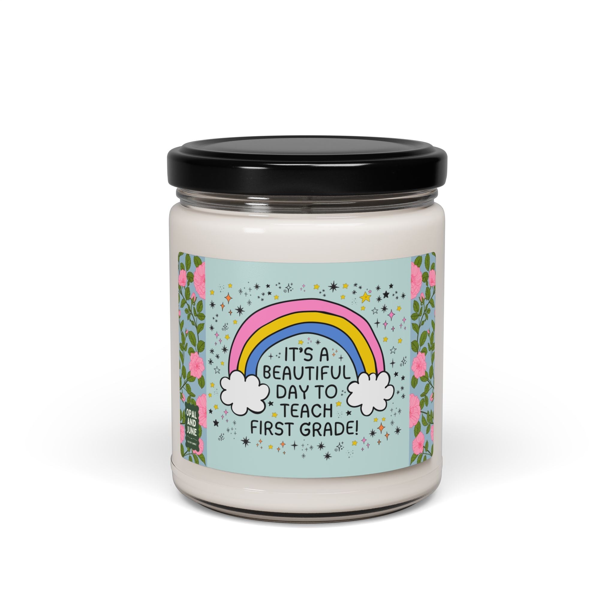 First Grade Teacher Candle for First Grade Crew, Cute Early Childhood Education Major Gift for New Teaching Job, Teacher Appreciation Gift - Opal and June