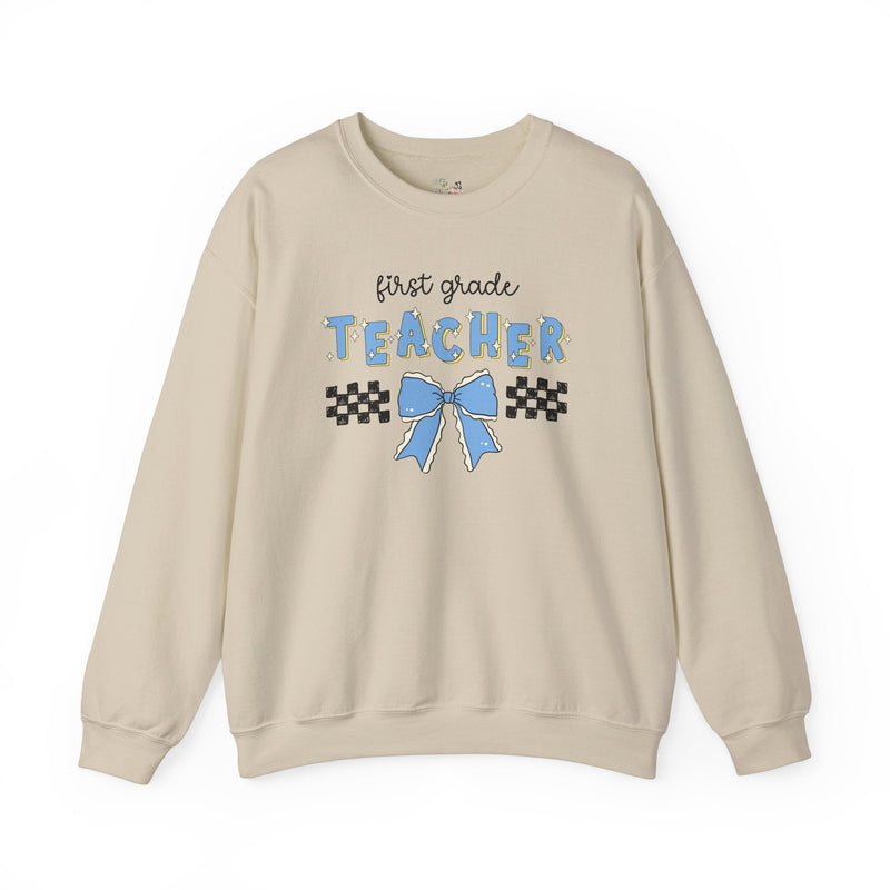 First Grade Teacher Sweatshirt, First Day of School, Meet the Teacher Night, Cute Teaching Major Gift, New 1st Grade Teacher, Shirt with Bow - Opal and June
