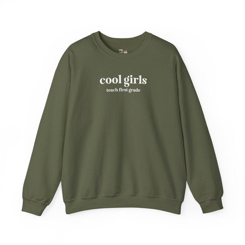 First Grade Teacher Sweatshirt, New Teaching Job Congratulations Gift, Funny Saying 1st Grade Crew or Squad Shirt, Early Childhood Education - Opal and June