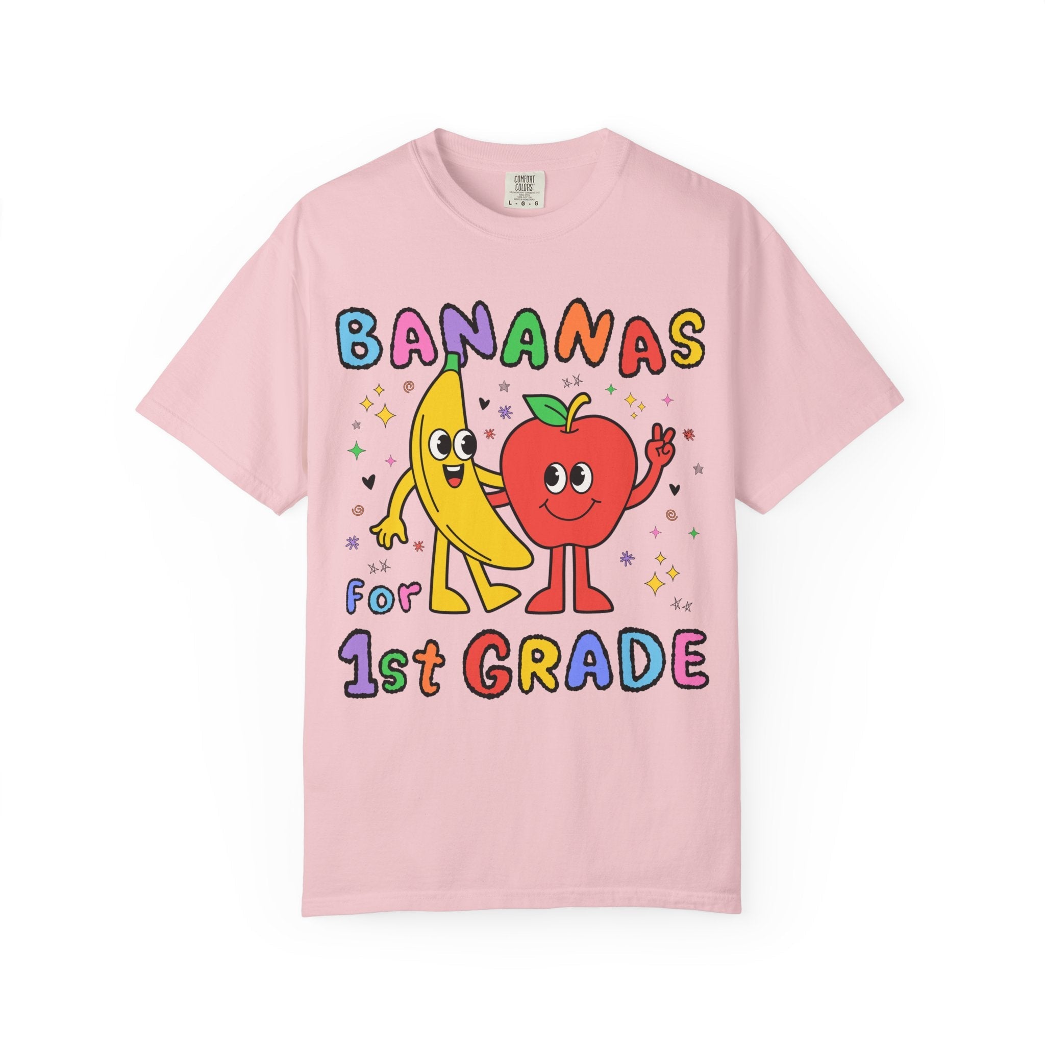 First Grade Teacher Tee Shirt: Bananas for First Grade, Cute 90s Aesthetic First Grade Crew Shirt for Fruit Lover, Nostalgic Fun Teacher Tee - Opal and June