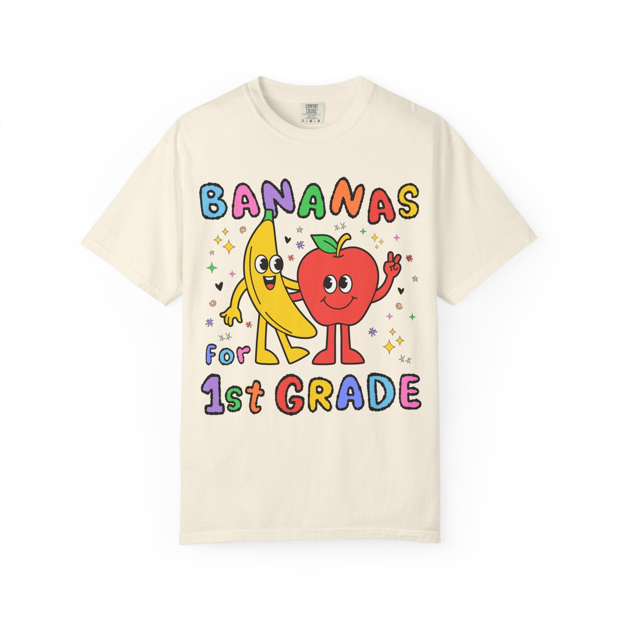 First Grade Teacher Tee Shirt: Bananas for First Grade, Cute 90s Aesthetic First Grade Crew Shirt for Fruit Lover, Nostalgic Fun Teacher Tee - Opal and June