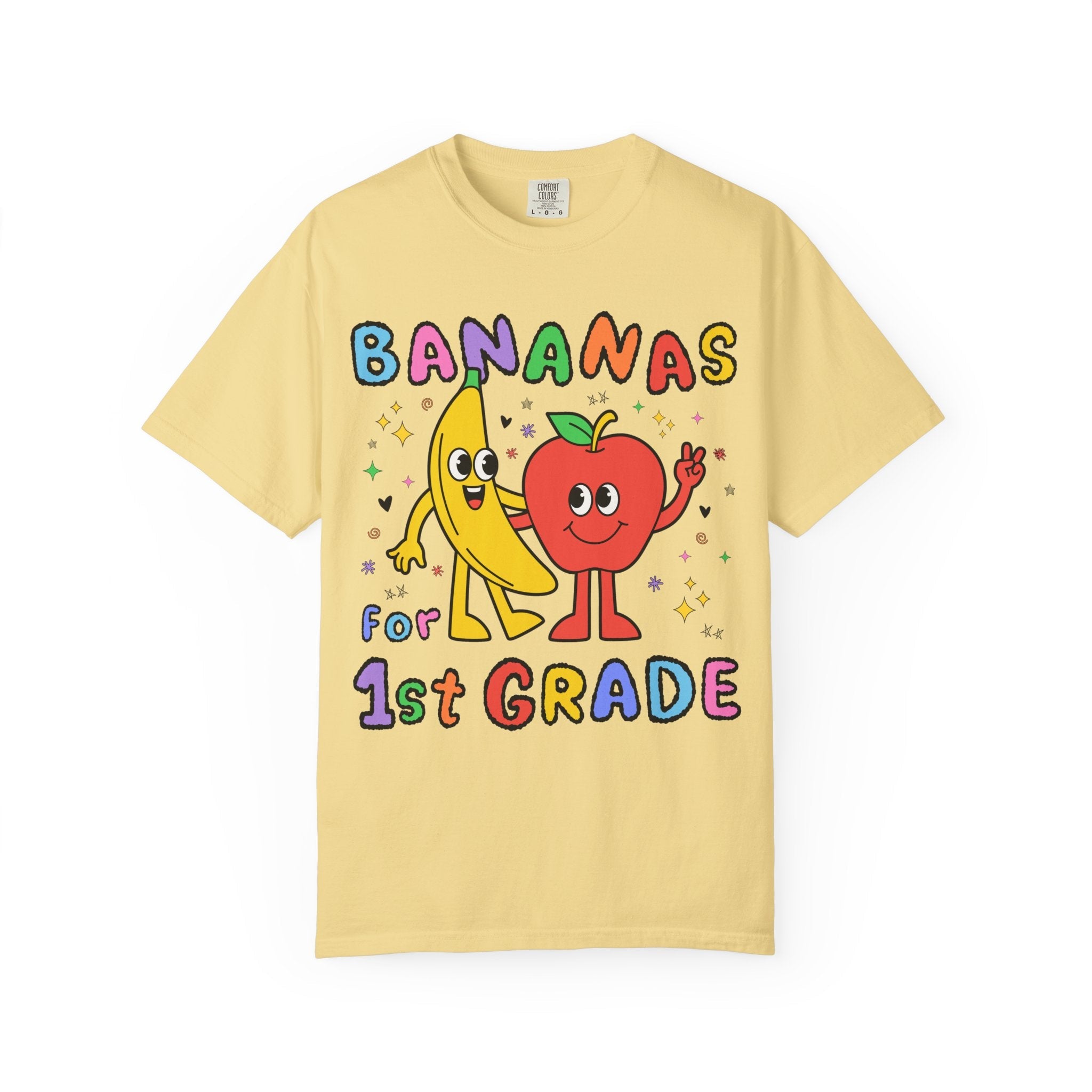 First Grade Teacher Tee Shirt: Bananas for First Grade, Cute 90s Aesthetic First Grade Crew Shirt for Fruit Lover, Nostalgic Fun Teacher Tee - Opal and June