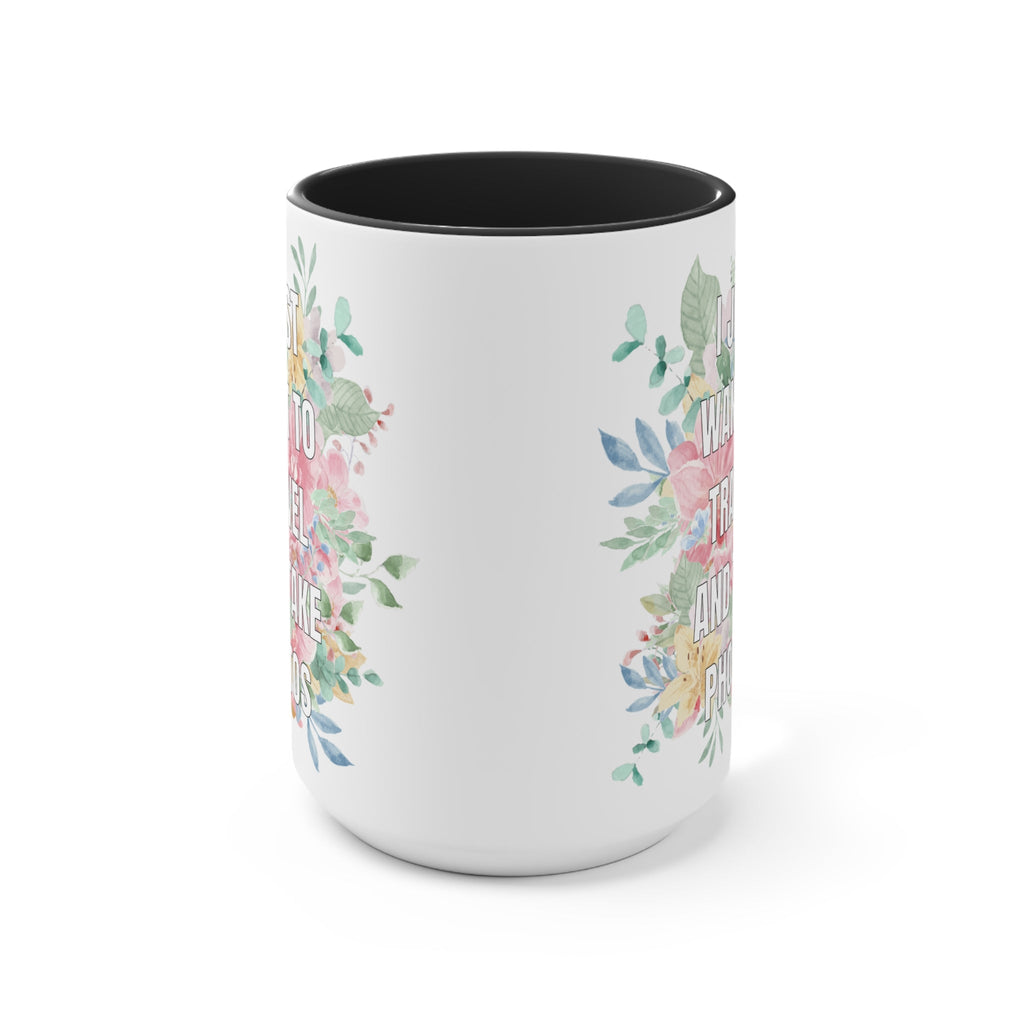 Floral Aesthetic Gift for Photographer Who Loves to Travel: 15 Oz Coffee Mug - Opal and June