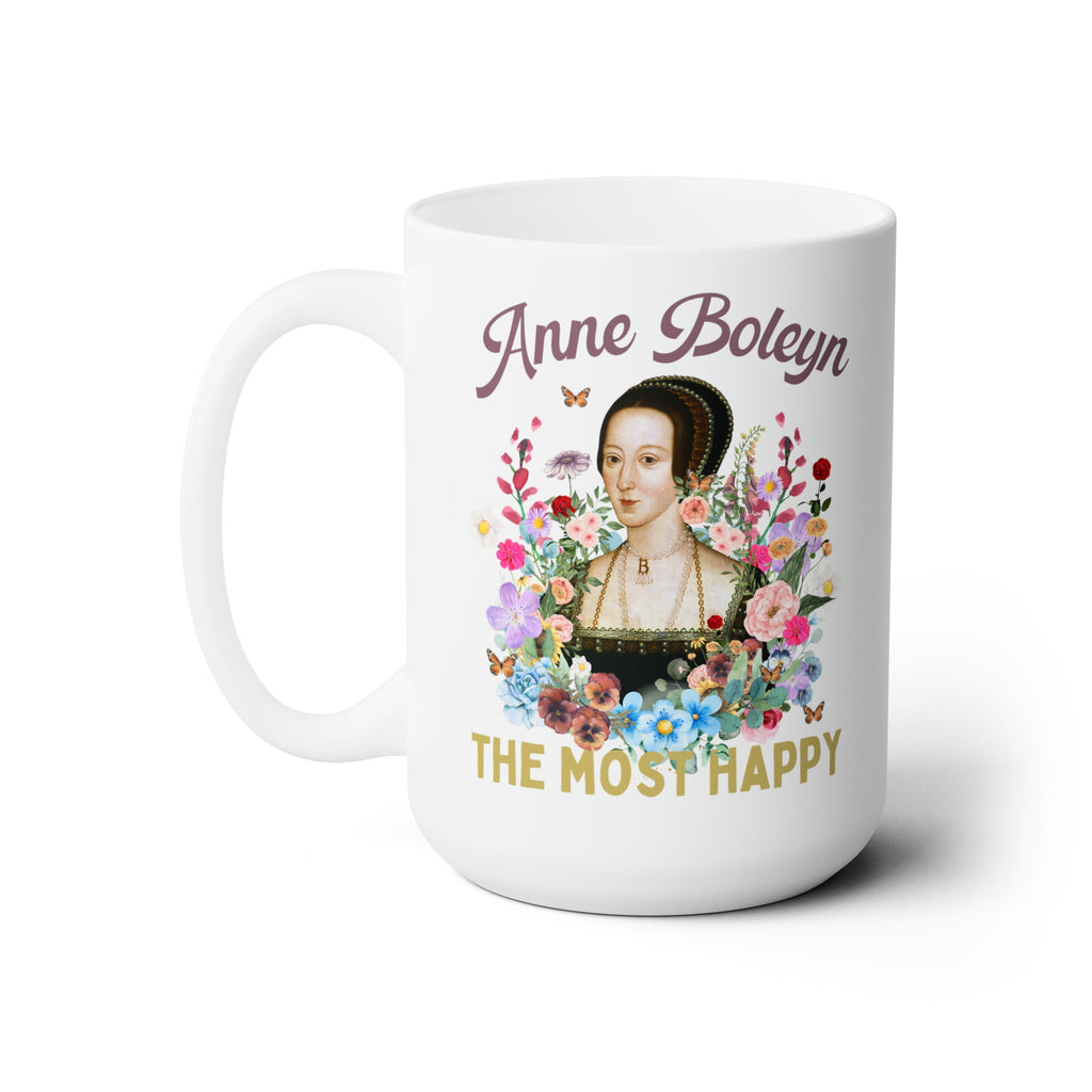 Floral Anne Boleyn Mug for History Lover: 15 Oz Coffee Mug - Opal and June