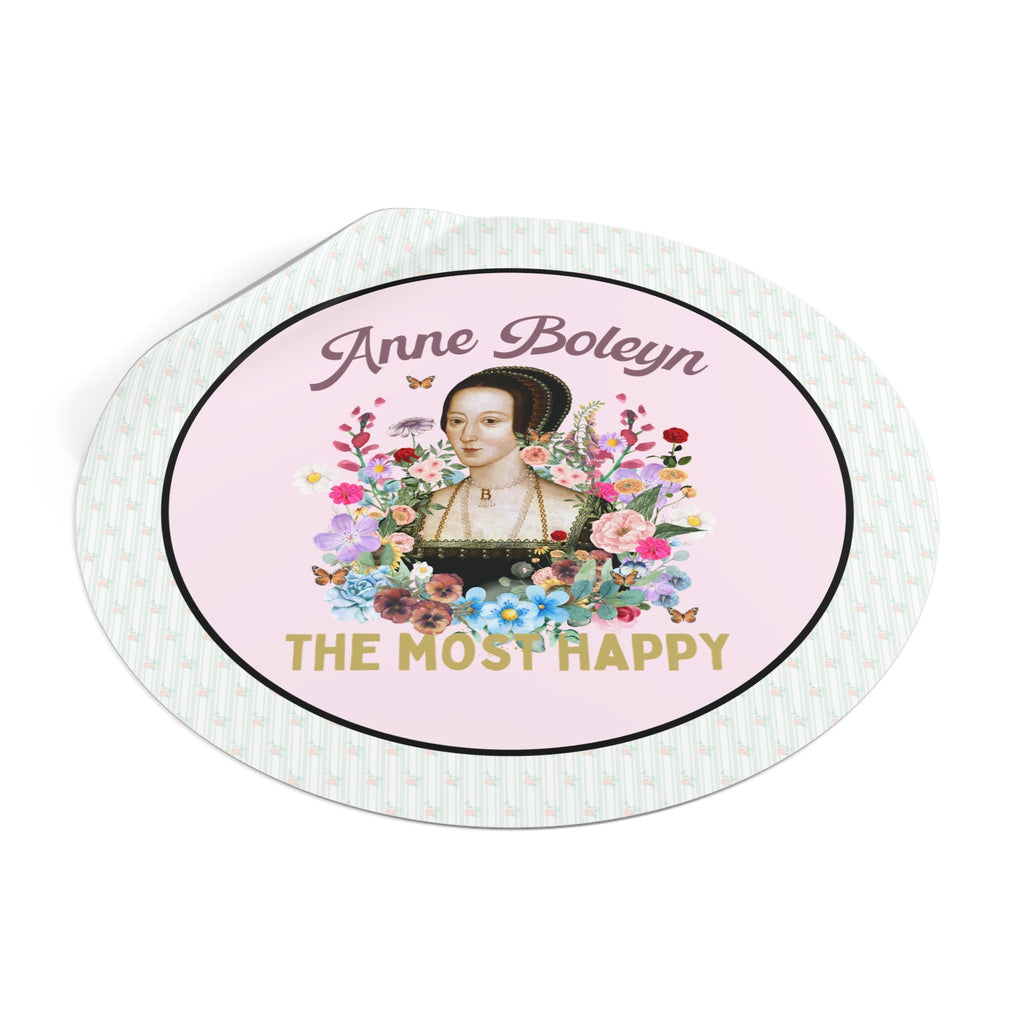 Floral Anne Boleyn Sticker, History Lover or History Teacher Thank You Gift, Cottagecore English History Gift, British Tudor History Sticker - Opal and June