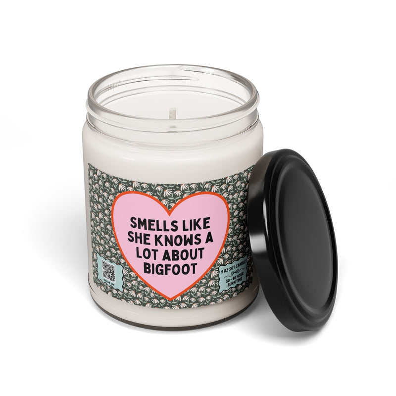 Floral Bigfoot Candle for Mom Who Loves Sasquatch, Funny Saying Gift, Mythical Creature, Famous American Folklore 9 Oz Candle for Daughter - Opal and June