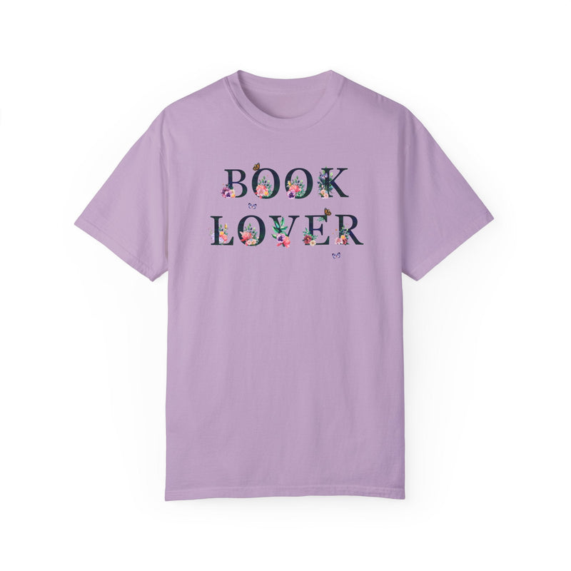 Floral Bookish Tee for Reader: Book Lover | Cottagecore Whimsigoth T-Shirt with Butterflies for Librarian or English Teacher, Lit Major - Opal and June