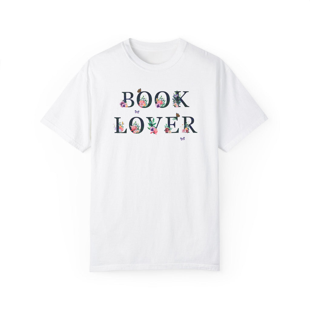 Floral Bookish Tee for Reader: Book Lover | Cottagecore Whimsigoth T-Shirt with Butterflies for Librarian or English Teacher, Lit Major - Opal and June