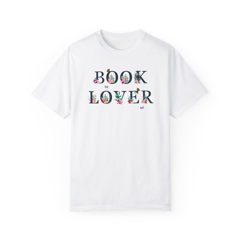 Floral Bookish Tee for Reader: Book Lover | Cottagecore Whimsigoth T-Shirt with Butterflies for Librarian or English Teacher, Lit Major - Opal and June