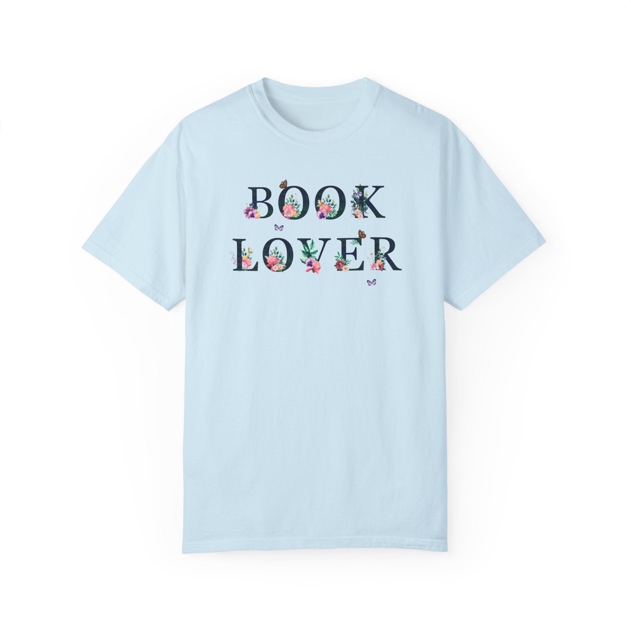 Floral Bookish Tee for Reader: Book Lover | Cottagecore Whimsigoth T-Shirt with Butterflies for Librarian or English Teacher, Lit Major - Opal and June