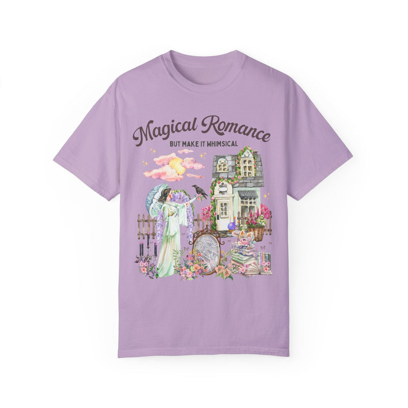 Floral Bookish Tee Shirt for Fantasy Romance Book Lover: Magic Romance But Make it Whimsical | Cottagecore Tee for Historical Romance Reader - Opal and June