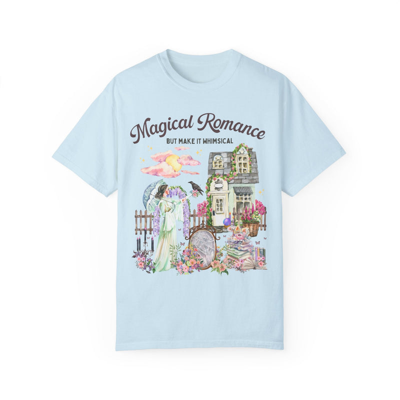 Floral Bookish Tee Shirt for Fantasy Romance Book Lover: Magic Romance But Make it Whimsical | Cottagecore Tee for Historical Romance Reader - Opal and June