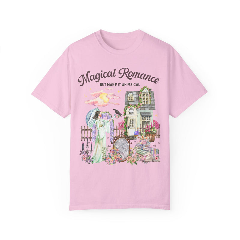Floral Bookish Tee Shirt for Fantasy Romance Book Lover: Magic Romance But Make it Whimsical | Cottagecore Tee for Historical Romance Reader - Opal and June