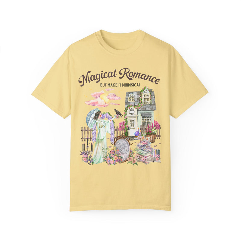 Floral Bookish Tee Shirt for Fantasy Romance Book Lover: Magic Romance But Make it Whimsical | Cottagecore Tee for Historical Romance Reader - Opal and June