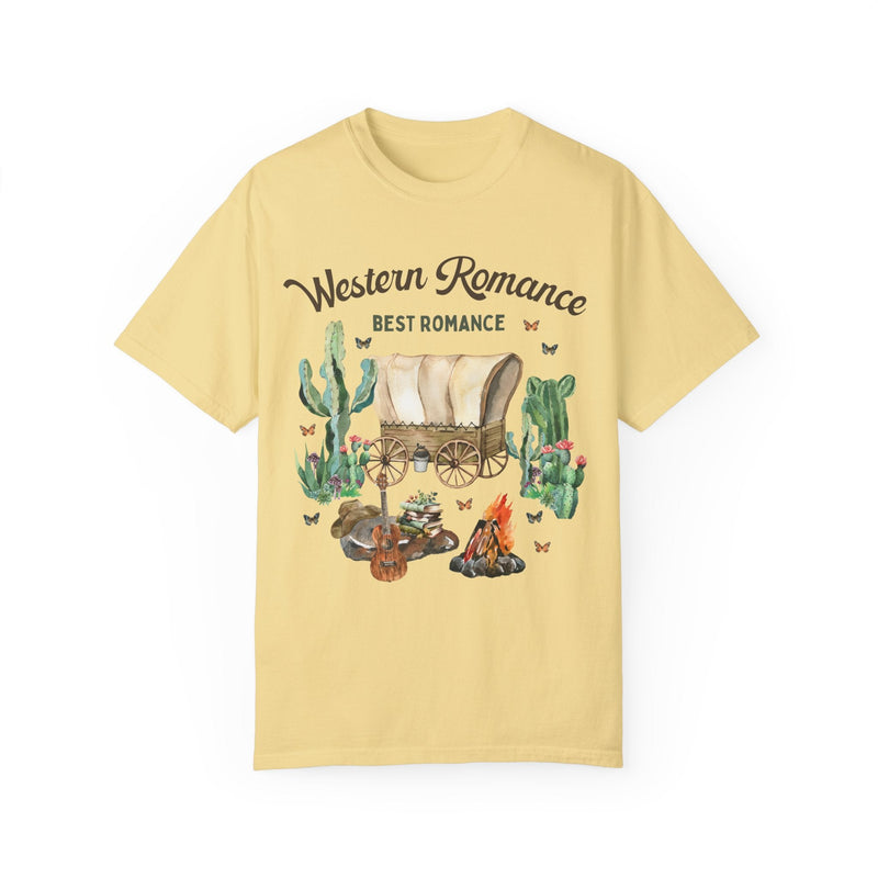 Floral Bookish Tee Shirt for Historical Romance Book Lover: Western Romance | Cottagecore T for Romance Reader Who Loves Historical Fiction - Opal and June