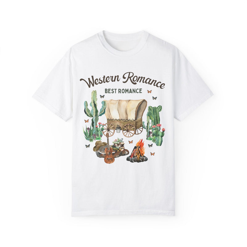 Floral Bookish Tee Shirt for Historical Romance Book Lover: Western Romance | Cottagecore T for Romance Reader Who Loves Historical Fiction - Opal and June