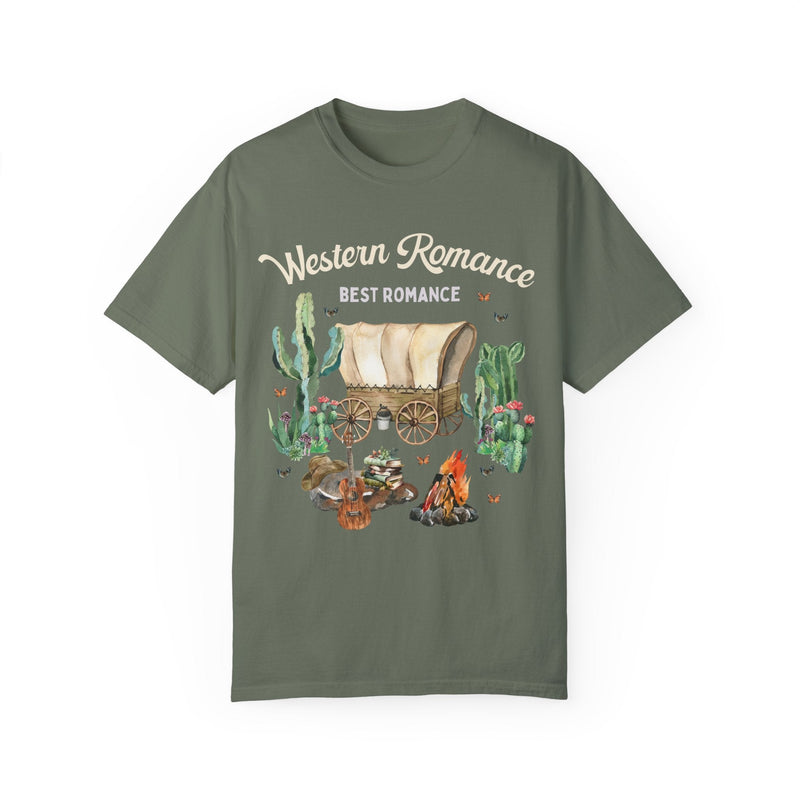 Floral Bookish Tee Shirt for Historical Romance Book Lover: Western Romance | Cottagecore T for Romance Reader Who Loves Historical Fiction - Opal and June