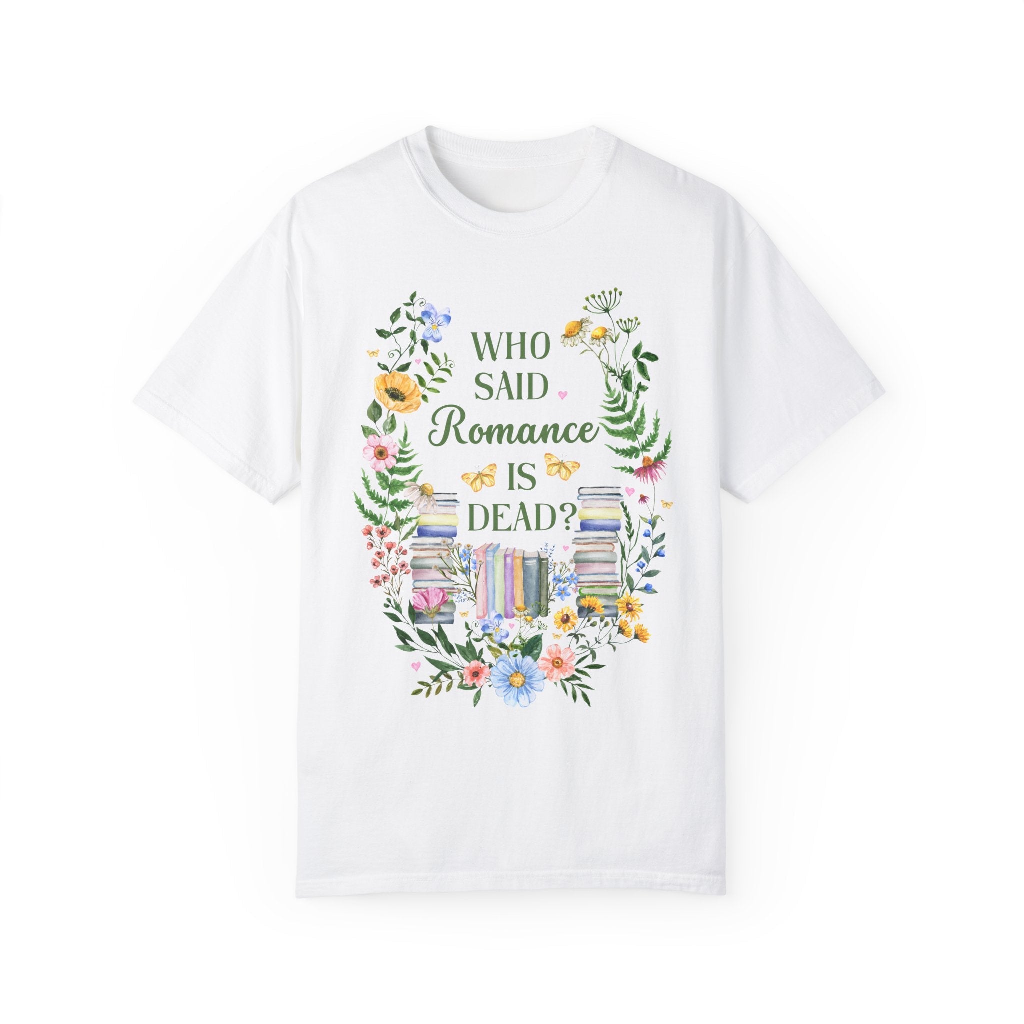 Floral Bookish Tee Shirt for Romance Reader | Gift for Librarian or Book Lover, Regency Romance Shirt with Flowers, Bookish Vibes - Opal and June