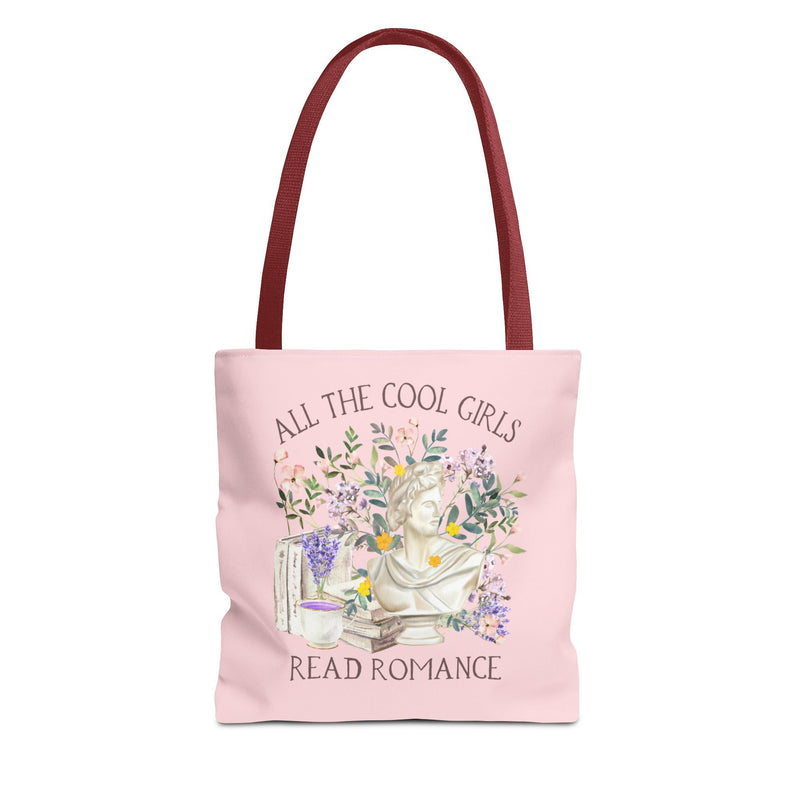 Floral Bookish Tote Bag, Cottagecore Flowers: Cool Girls Read Romance - Opal and June