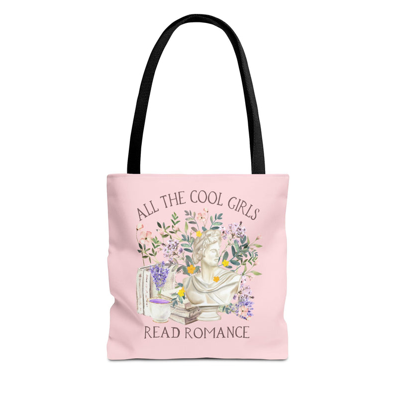 Floral Bookish Tote Bag, Cottagecore Flowers: Cool Girls Read Romance - Opal and June