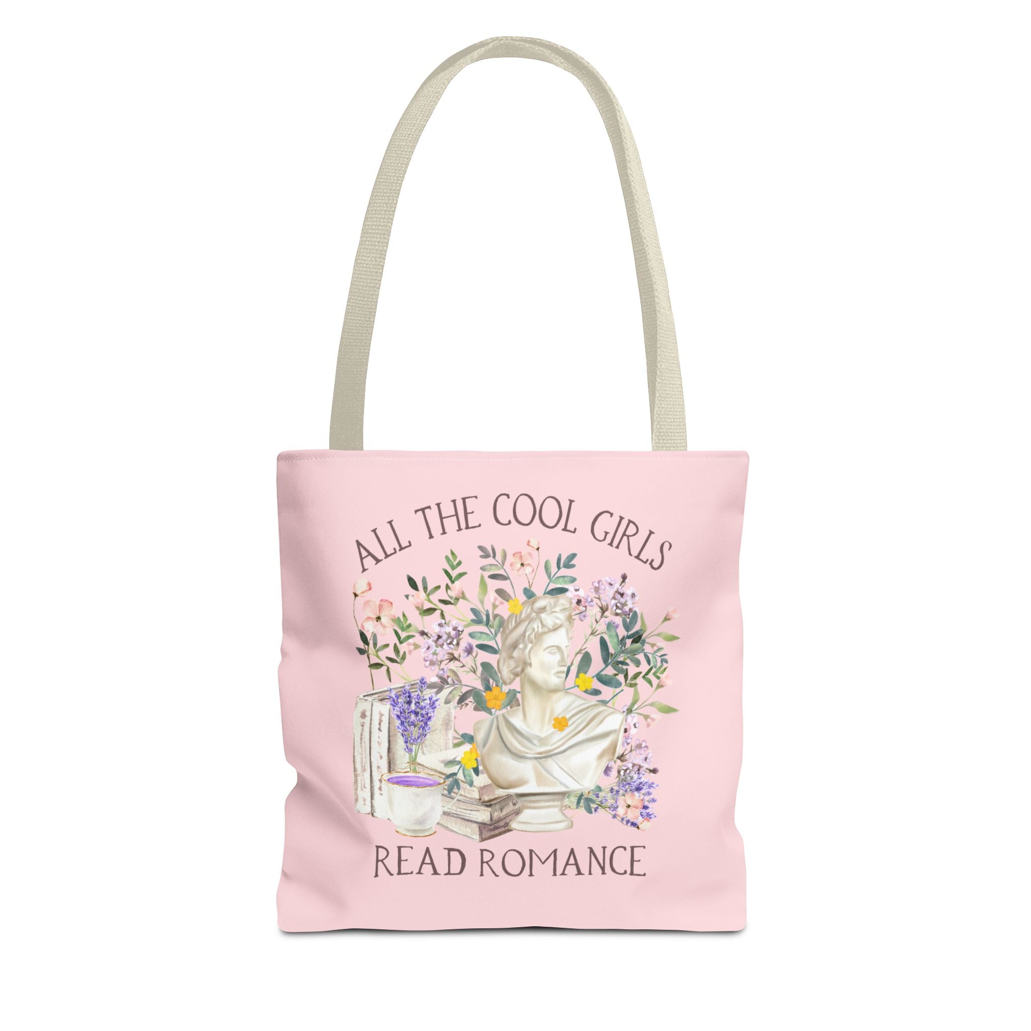 Floral Bookish Tote Bag, Cottagecore Flowers: Cool Girls Read Romance - Opal and June