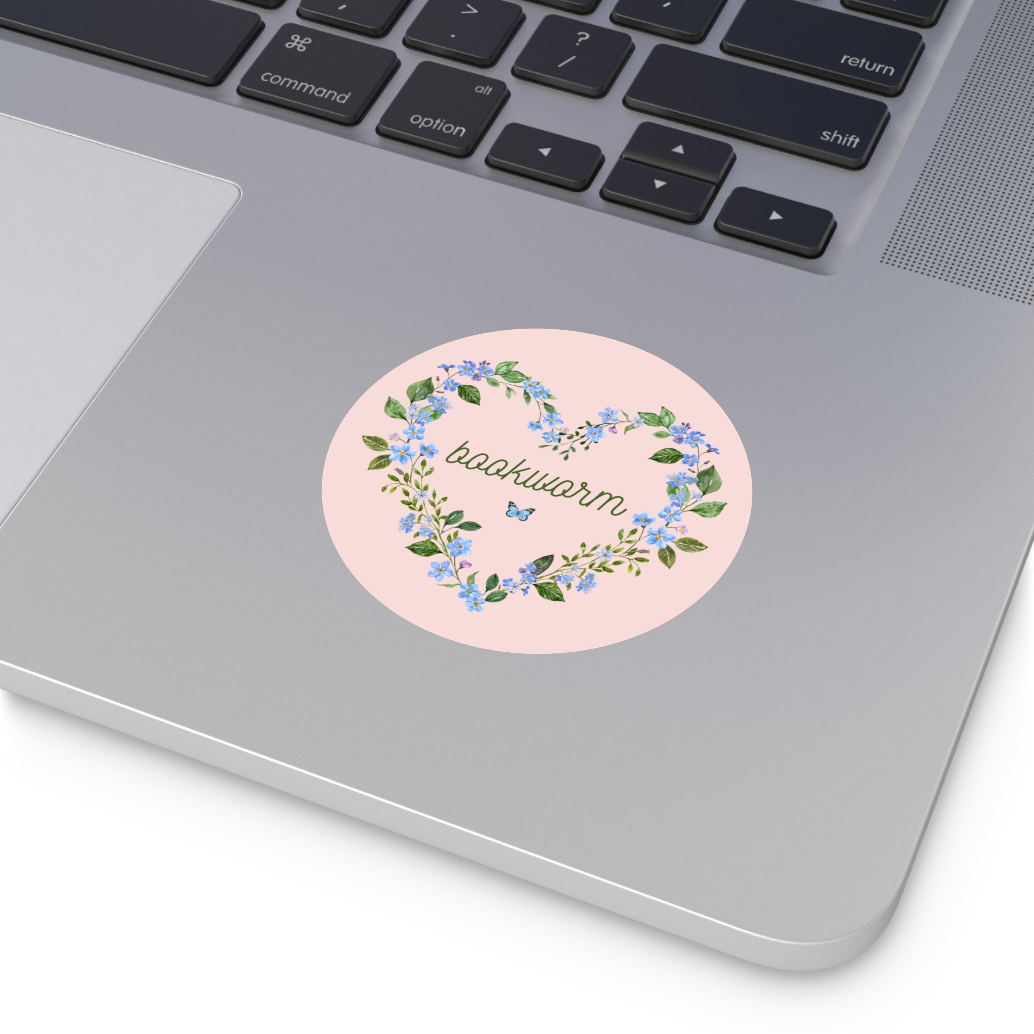 Floral Bookworm Sticker for Book Lover, Friend Who Loves Books, Romance Reader Sticker with Butterfly, Cute 90s Aesthetic Bookish Present - Opal and June