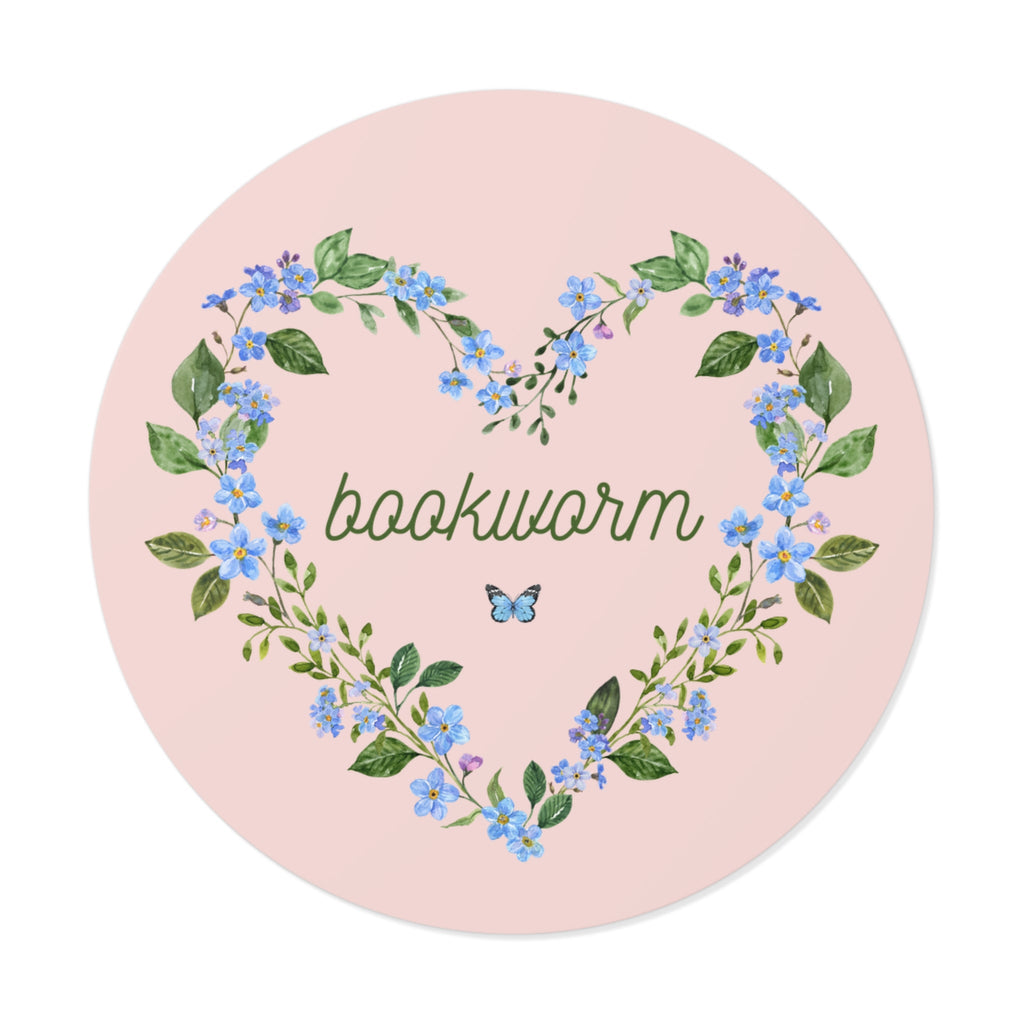 Floral Bookworm Sticker for Book Lover, Friend Who Loves Books, Romance Reader Sticker with Butterfly, Cute 90s Aesthetic Bookish Present - Opal and June