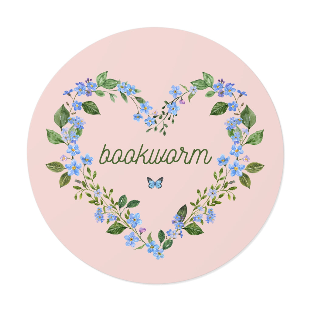 Floral Bookworm Sticker for Book Lover, Friend Who Loves Books, Romance Reader Sticker with Butterfly, Cute 90s Aesthetic Bookish Present - Opal and June