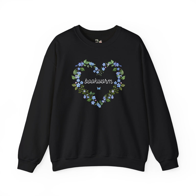 Floral Bookworm Sweatshirt for Book Lover, Friend Who Loves Books, Romance Reader Shirt with Butterfly, Cute 90s Aesthetic Bookish Present - Opal and June