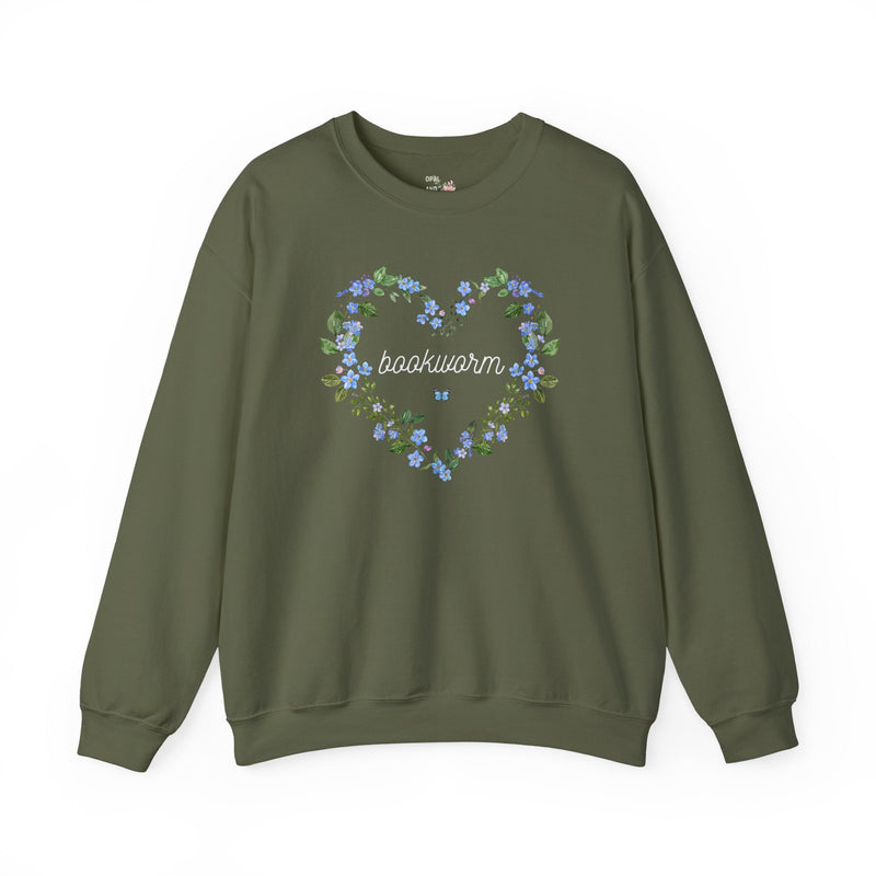Floral Bookworm Sweatshirt for Book Lover, Friend Who Loves Books, Romance Reader Shirt with Butterfly, Cute 90s Aesthetic Bookish Present - Opal and June