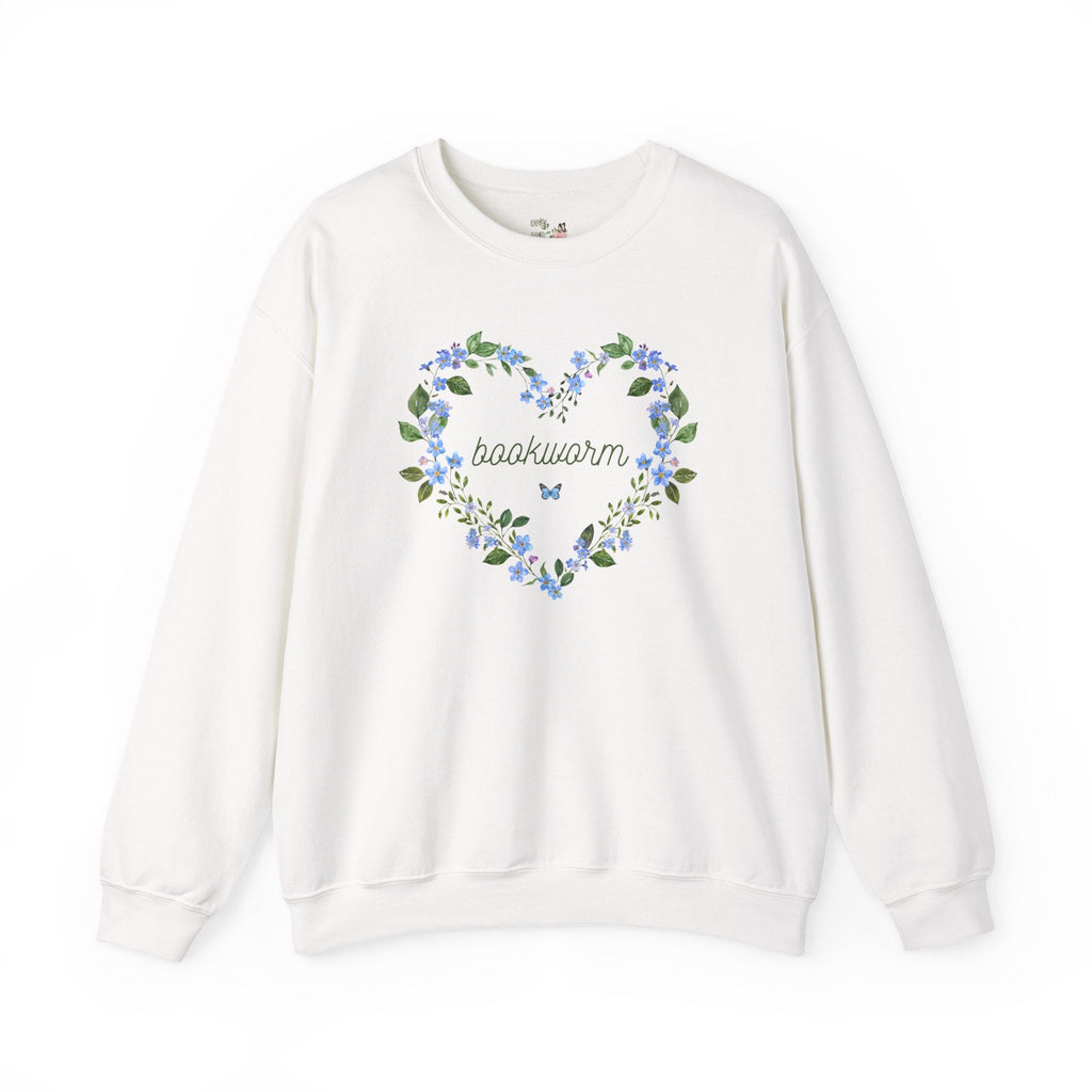 Floral Bookworm Sweatshirt for Book Lover, Friend Who Loves Books, Romance Reader Shirt with Butterfly, Cute 90s Aesthetic Bookish Present - Opal and June