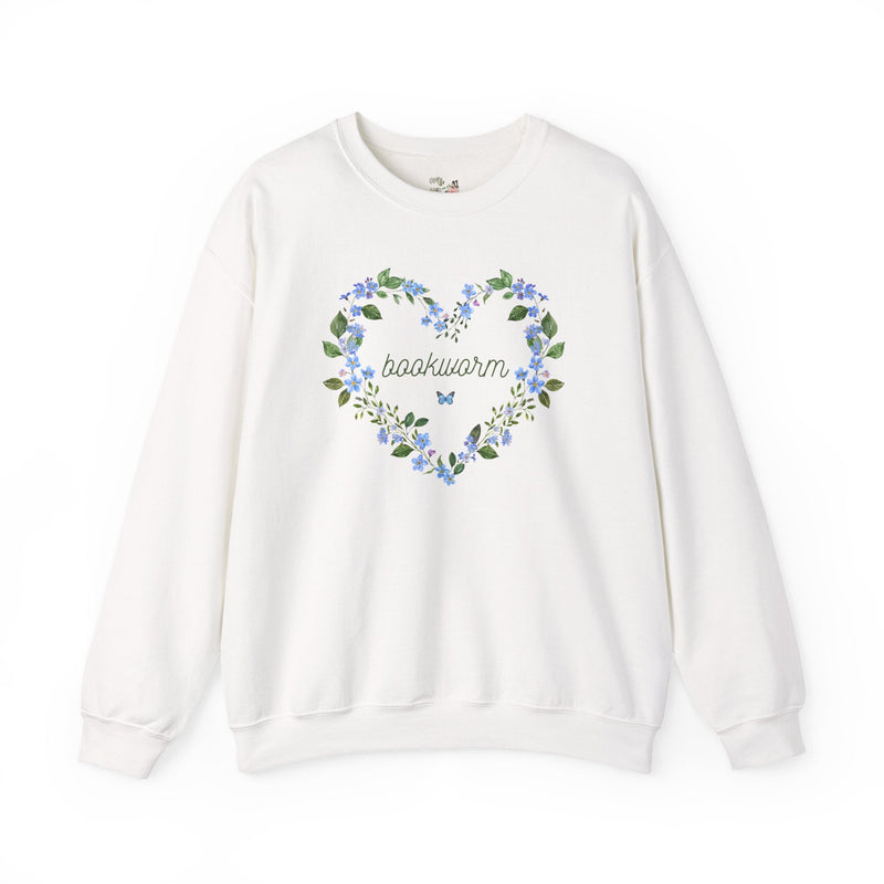 Floral Bookworm Sweatshirt for Book Lover, Friend Who Loves Books, Romance Reader Shirt with Butterfly, Cute 90s Aesthetic Bookish Present - Opal and June