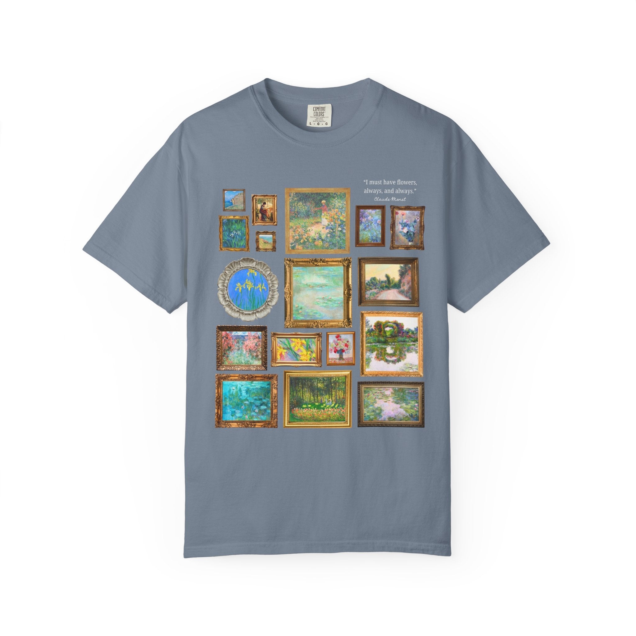 Floral Claude Monet Tee Shirt, Art Historian, Friend Who Loves Flowers: Gallery Wall Aesthetic, Shirt for French History Professor or Artist - Opal and June