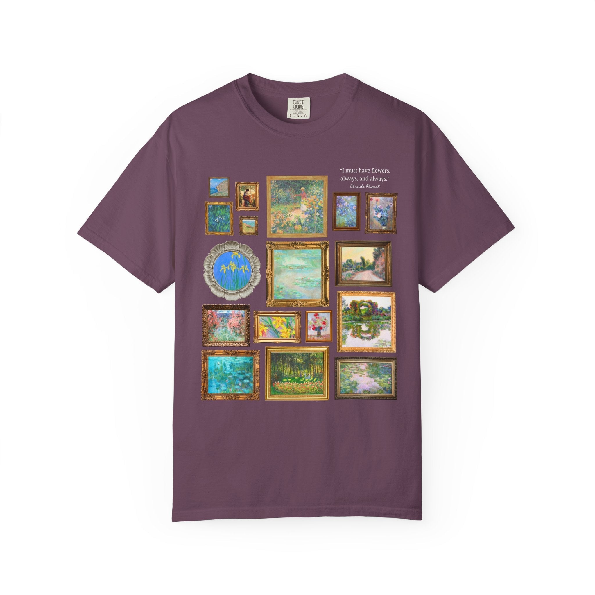 Floral Claude Monet Tee Shirt, Art Historian, Friend Who Loves Flowers: Gallery Wall Aesthetic, Shirt for French History Professor or Artist - Opal and June