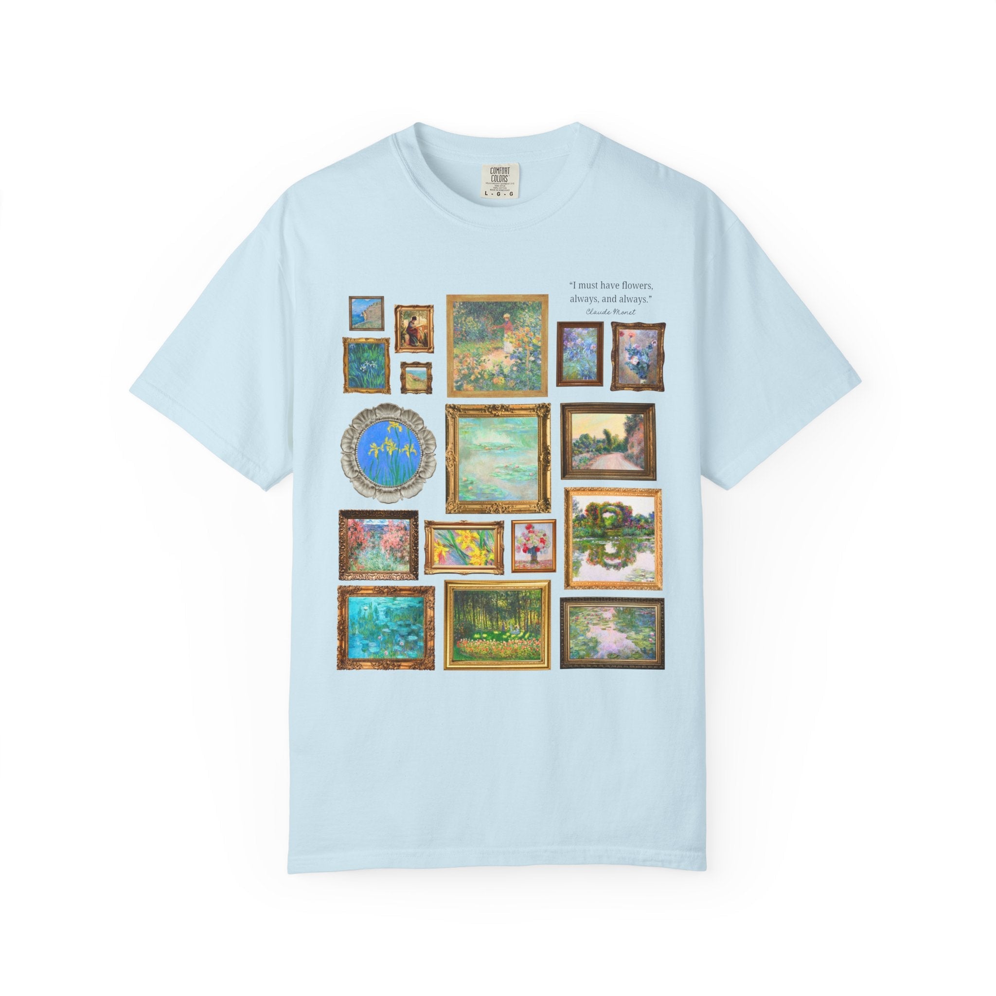 Floral Claude Monet Tee Shirt, Art Historian, Friend Who Loves Flowers: Gallery Wall Aesthetic, Shirt for French History Professor or Artist - Opal and June