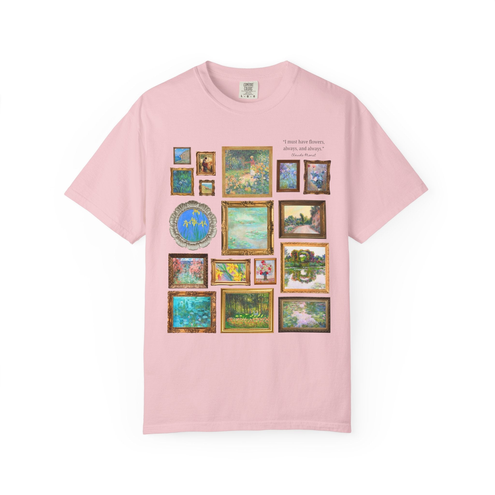 Floral Claude Monet Tee Shirt, Art Historian, Friend Who Loves Flowers: Gallery Wall Aesthetic, Shirt for French History Professor or Artist - Opal and June