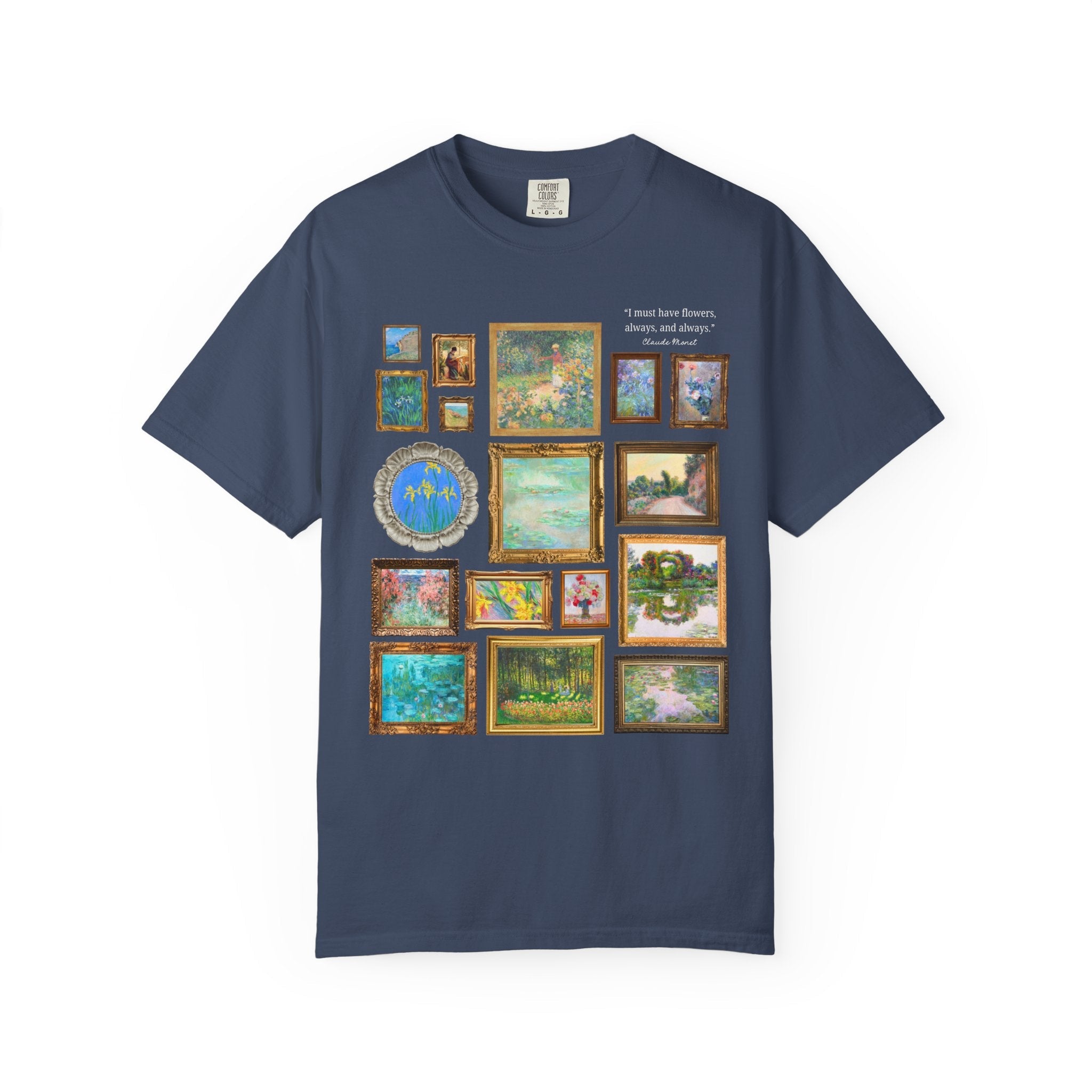 Floral Claude Monet Tee Shirt, Art Historian, Friend Who Loves Flowers: Gallery Wall Aesthetic, Shirt for French History Professor or Artist - Opal and June