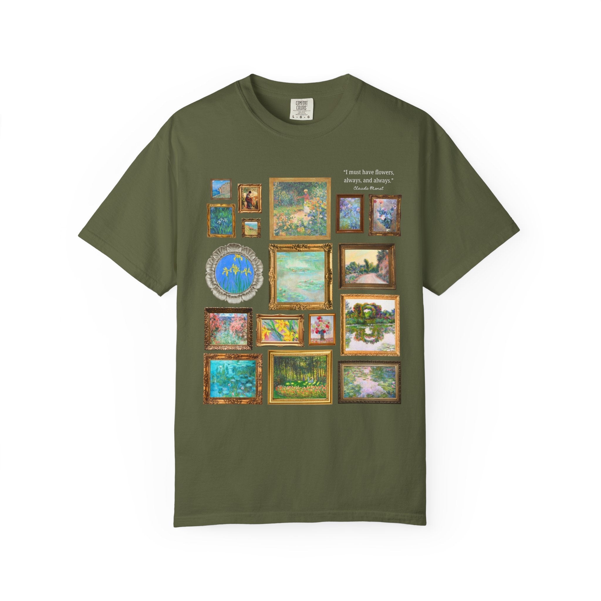 Floral Claude Monet Tee Shirt, Art Historian, Friend Who Loves Flowers: Gallery Wall Aesthetic, Shirt for French History Professor or Artist - Opal and June