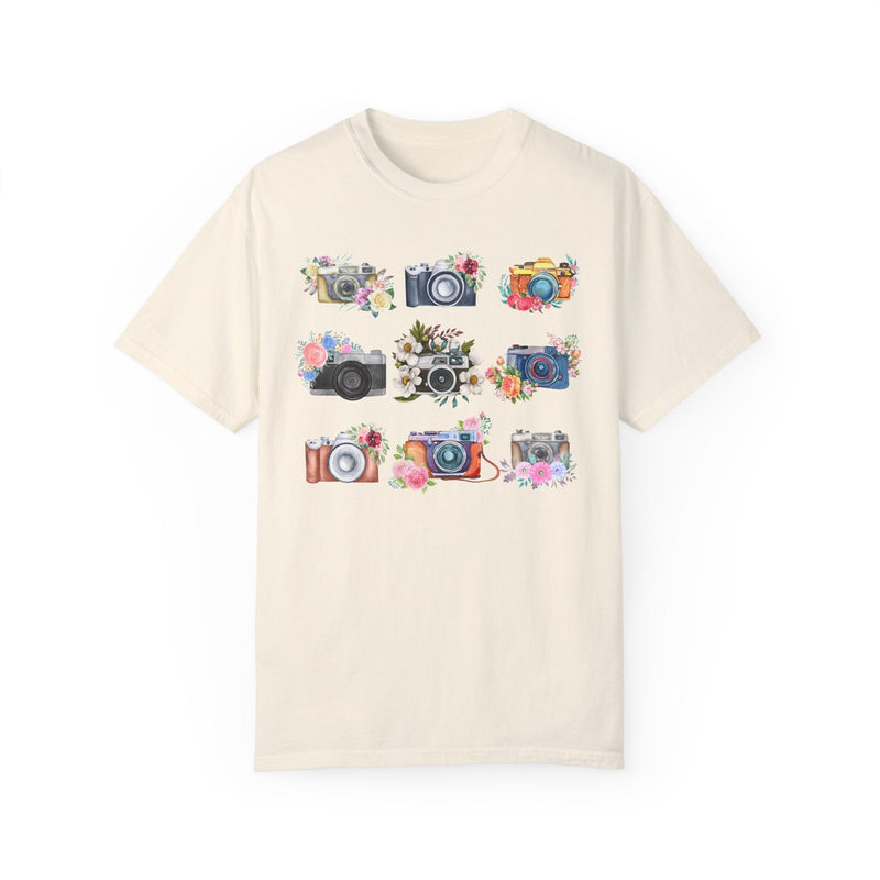 Floral Cottagecore Camera T-Shirt: Cute Whimsigoth Aesthetic Tee Shirt for Wedding Photographer or Photography Major, Mom Who Loves Photos - Opal and June