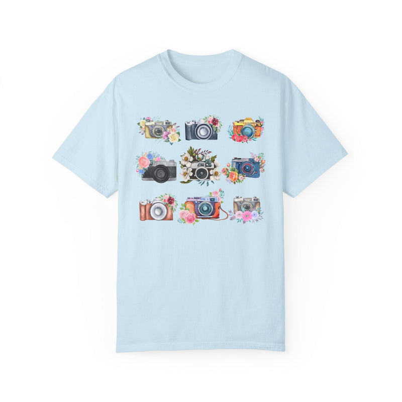 Floral Cottagecore Camera T-Shirt: Cute Whimsigoth Aesthetic Tee Shirt for Wedding Photographer or Photography Major, Mom Who Loves Photos - Opal and June