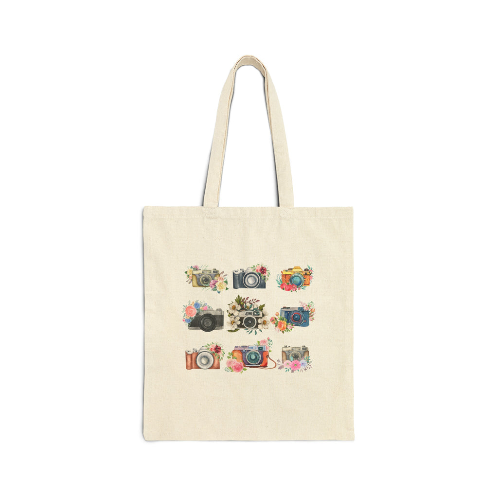 Floral Cottagecore Camera Tote Bag: Whimsigoth Aesthetic Tote Bag for Wedding Photographer - Opal and June