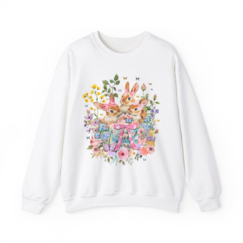 Floral Cottagecore Colorful Bunny Sweatshirt - Opal and June