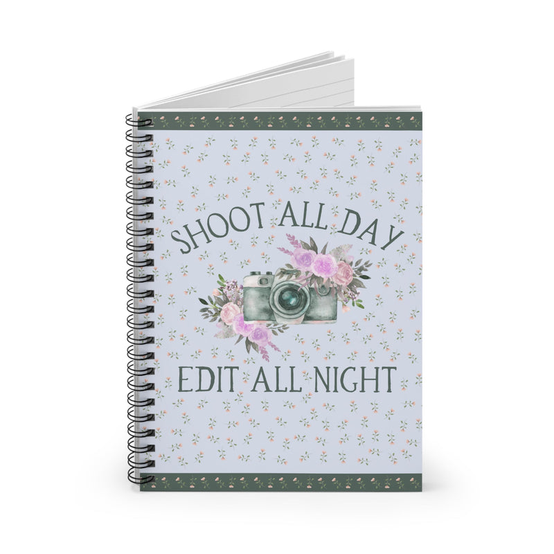 Floral Cottagecore Notebook for Wedding Photographer: Boho Spiral Journal for Photography Student or Major, Flower Notebook with Cute Camera - Opal and June