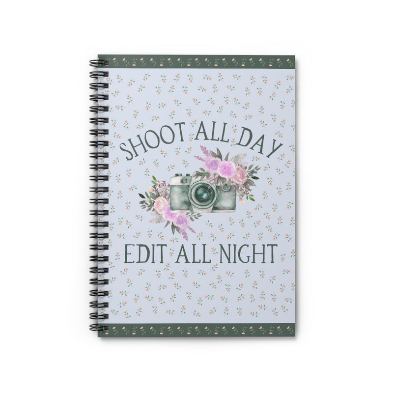 Floral Cottagecore Notebook for Wedding Photographer: Boho Spiral Journal for Photography Student or Major, Flower Notebook with Cute Camera - Opal and June
