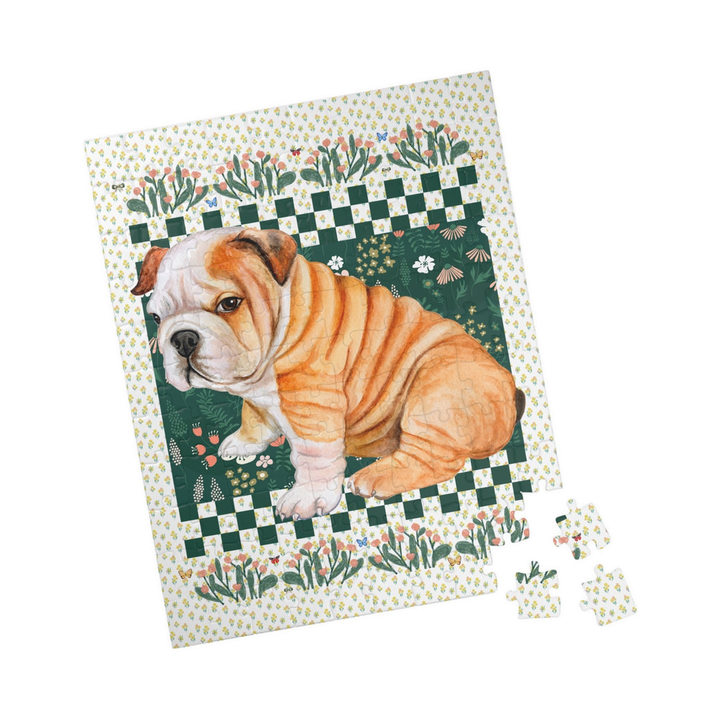 Floral English Bulldog Puzzle - Opal and June